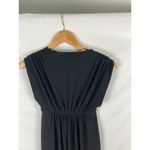 Norma Kamali Pleated V Neck Black Dress Size XS Photo 4