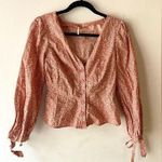 Free People sienna peachy floral button front top size/S Photo 2