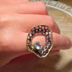 Sterling Silver NWOT Black Rhodium 925  Aquamarine Statement Ring Photo 8