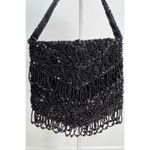 Vintage Mademoiselle Handmade Beaded Black Evening Bag Hong Kong Purse Photo 7