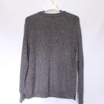 J Crew Small Gray Sweater Tweed Front Merino Wool Graphite Long Sleeve Crew Photo 5