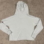 Wanakome  Cropped Hoodie Womens Large Blue Hooded Pullover Sweatshirt *FLAW* Photo 11