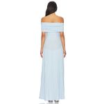 LIONESS  Field Of Dreams Light Soft Blue Stretch Off Shoulder Glam Maxi Dress XS Photo 2
