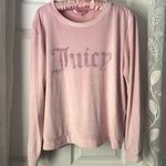 Juicy Couture embellished velour sleep wear top long sleeves crew neck size L Photo 0