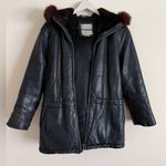 Andrew Marc Leather Jacket with Fur Trim and Hood - Womens Size S Photo 5