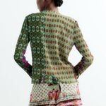 ZARA Boho Patchwork Sheer Pheasant Blouse Size L NEW Photo 4