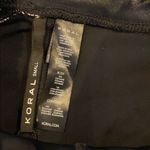 Koral  Black Leggings with Light Pink Mesh Panel Photo 2