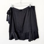 Anthropologie [] Maeve Black Satin Wrap Ruffle Hem Mini Skirt NWT Balletcore XL Photo 3