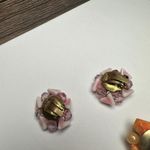 Bead Cluster Beaded Vintage Clip On Earrings 1 Hong Kong 1 West Germany Lot Of 2 Pink Photo 7