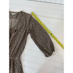 Uniqlo  Womens Dress Brown & White Polka Dot Ruffle V-Neck Casual Mini Size XS Photo 5