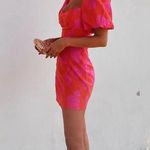 ZARA  dress mini puff wide sleeve cut out hot Pink Floral wedding summer vacation Photo 4