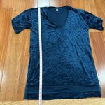 We The Free Free People Luxe Tee Blue Crushed Velvet Tunic Dress Size S Photo 11