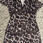Black and White Leopard Print Bodysuit Size M Photo 0