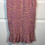 ZARA Sz L Pink & Yellow Polka Dot Smocked Sun Dress Ruffle Trim Photo 2