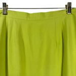 City Silk Lime Green Silk Pencil Skirt Elastic Waist Size 10 Vintage Y2K Office Photo 1