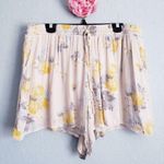 Torrid Yellow and Gray Floral Gauze Shorts Photo 1