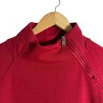 Athleta Cozy Karma Red Asymmetric Zip Mock Neck Sweater Mini Dress Size Medium Photo 3