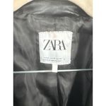 ZARA Faux Vegan Leather Blazer Women XS Black Grunge Skater Whimsigoth Academia Photo 2