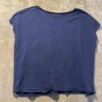 Old Navy Shirt Womens XXL 2X Plus Cap Sleeve Eyelet Navy Blue Embroidered Blouse Photo 2