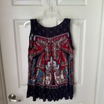 Bila Small Sleeveless Boho Peasant Paisley Floral‎ Print Blouse Photo 1