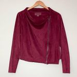BLANK NYC  Faux Suede Drape Front Moto Jacket Photo 0