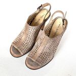 via spiga Tasa Suede Peep Toe Perforated Stiletto High Heels Photo 0