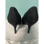 Jennifer Moore Women's  Dress Heels 8M N Black w‎ White Rhinestone Trim Photo 3