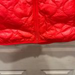 J.Crew Quilted Puffer Vest Bright Orange Neon Zip Front Women's Size L Photo 3