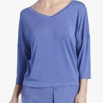 EXPRESS  Women's 3/4 Sleeve Oversized V Neck T Shirt Blue Size XS Photo 0
