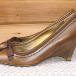 Miu Miu  Brown Leather Wedge Shoes Photo 0