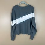 Halcyon Gray Tie Dye Stripe Dropped Shoulder Long Sleeve Top Sweatshirt S Photo 4