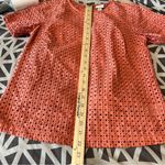A New Day  Terracotta Orange Cotton Eyelet Short Sleeve Keyhole Boxy‎ Top Size XS Photo 10