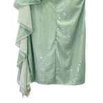 Mac Duggal  Sage Sequin One Shoulder Ruffle Mini Dress Size 6 Party Cocktail Photo 11