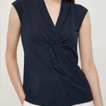 Weekend Max Mara lyocell sleeveless shell Top in Navy Blue XS Photo 0
