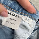 Rollas Dusters High Rise Slim Solid Blue Wash Cuffed Size USA 32 Aussie 14 Photo 4