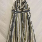 J.Crew Sylvan Halter Dress Backless Striped Ruffles Linen/Cotton Size 14 Photo 0