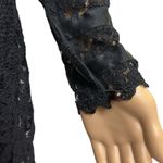 August Silk Vintage  Black Lace Lagenlook Long Sleeve Zip Back Midi Dress Size 6 Photo 3