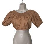 ALC Frank A.L.C. Natural Tan Beige Naya Off-the-shoulder Crop Top size 2 Photo 2