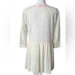 Ba&sh cream lace Pleated 3/4 Sleeve summer cotton Mini Dress Photo 2