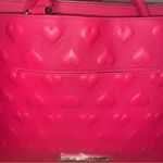 Betsey Johnson Hot Pink Heart Purse with Lips Bow Floral Design New with Tags Photo 3