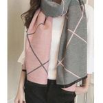 Sonja by Sonja Morgan Luxe Pashmina Plaid Travel Scarf Pink Gray Wrap Cashmere Photo 0