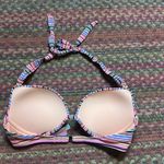 Victoria's Secret  PINK METALLIC STRIPE PUSH UP HALTER SWIMSUIT TOP Photo 2
