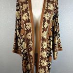 Soft Surroundings  Mara Topper Kimono Size Medium Boho Neutral Floral Mid Length Photo 0