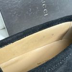 Gucci Black Loafers Suede Silver Horsebit Buckle Women's Size 7B Photo 3