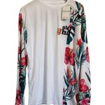 NWT Ingear Swim Women's Rash Guard Long Sleeve Shirt Floral Hawaii Size XL White Photo 0
