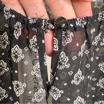 Olsenboye  Sheer Dress Woman’s size XL Keyhole Neck Elastic at waist Black White Photo 8