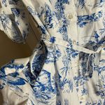 Chloe+Rene Woman’s Blue and White Printed Shirt Dress size large Photo 9