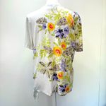 Chico's Chico’s White Multicolor Tropical Floral Print Short Sleeve Knotted Hem Top 1/M Photo 7