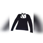 Versona Black Open-Back Knit Sweater with Bow Tie ā Size L Photo 3