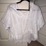 White Eyelet Blouse Size L Photo 0